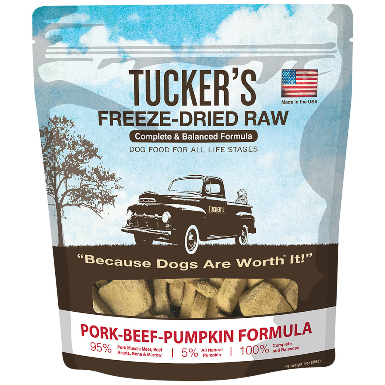 Tucker's Freeze Dried Dog Food 14oz - Pork-Beef-Pumpkin