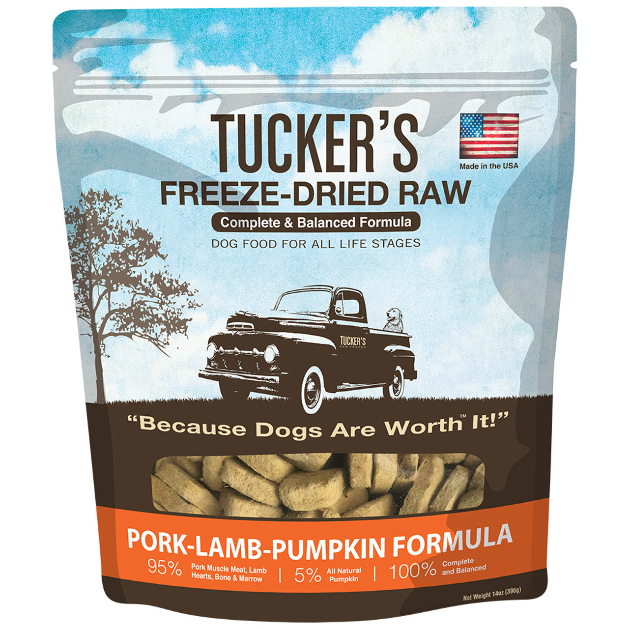 Tucker's Freeze Dried Dog Food 14oz - Pork-Lamb-Pumpkin
