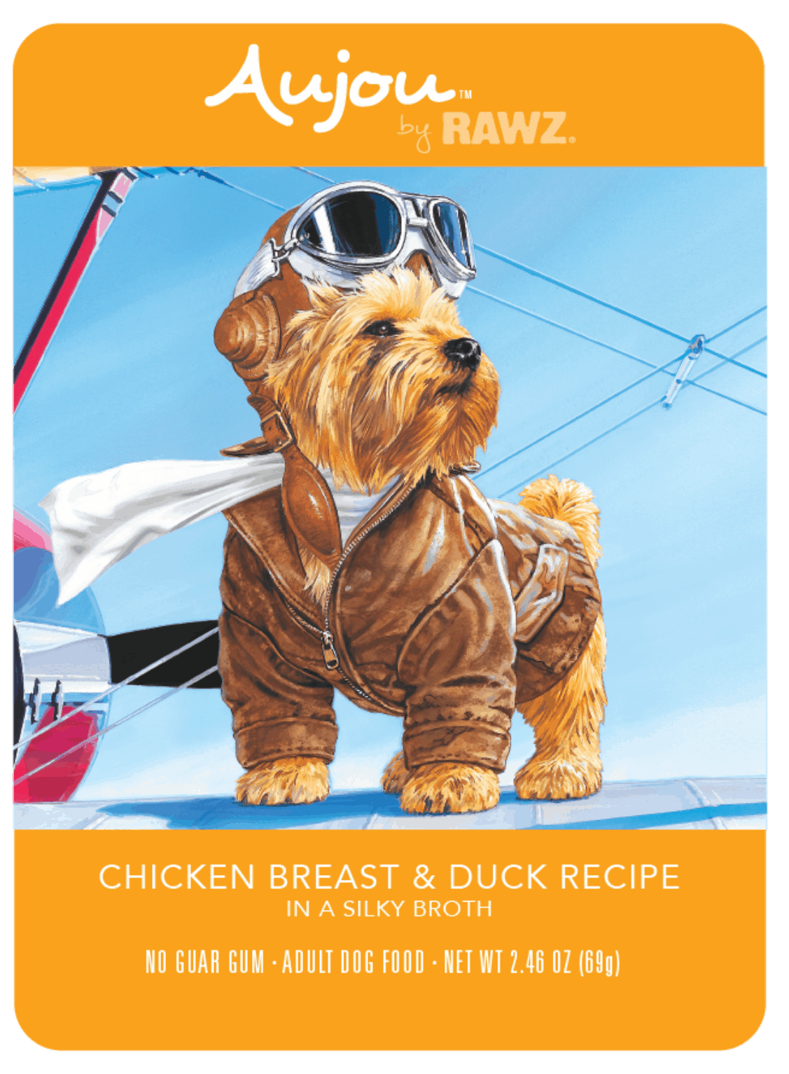 RAWZ Chicken Breast & Duck Wet Dog Food Pouch, 2.46-oz