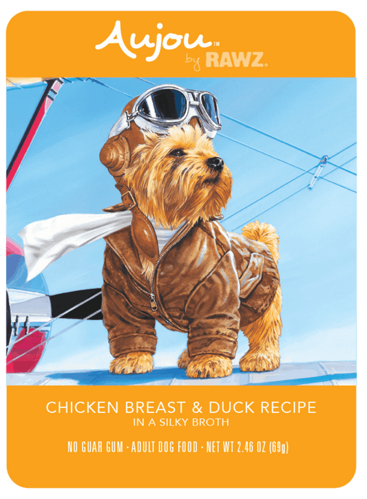 RAWZ Chicken Breast & Duck Wet Dog Food Pouch, 2.46-oz