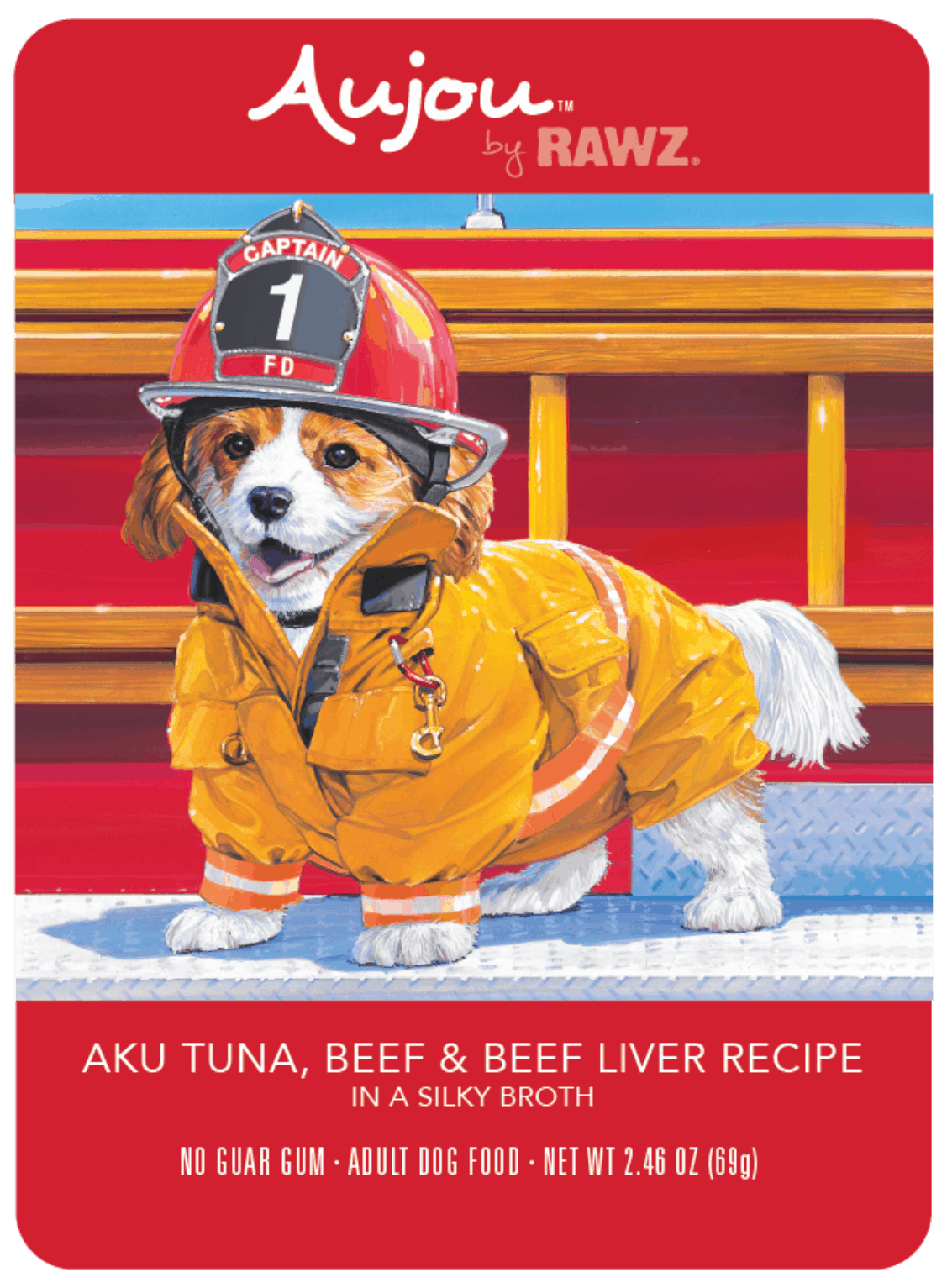 RAWZ Aku Tuna, Beef & Beef Liver Recipe Wet Dog Food Pouch, 2.46-oz