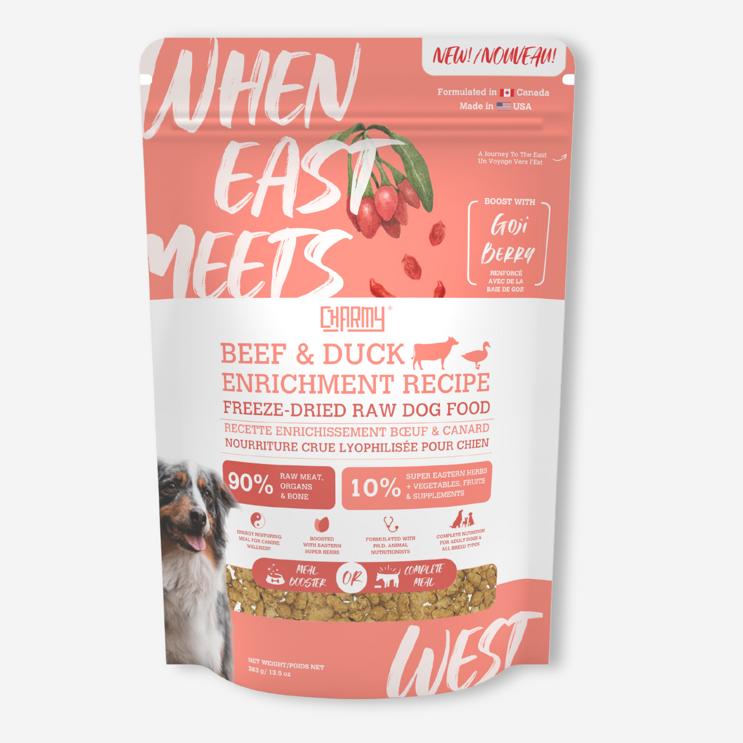 Charmy Pet Beef & Duck Enrichment Recipe - Boost with Goji Berry